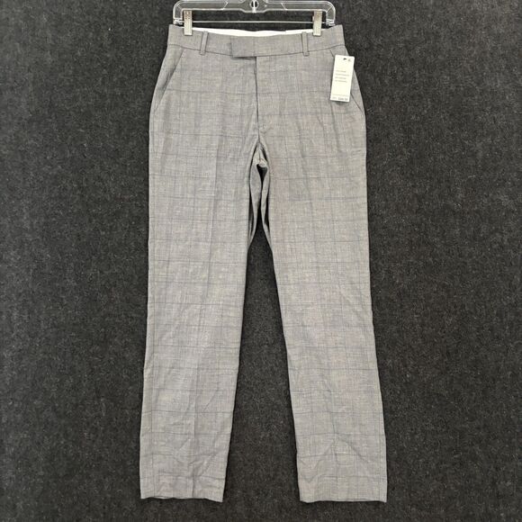 Calvin Klein Pants Womens 18 Medium Gray Slim Fit Stretch Flat Front Dress Work - Picture 1 of 13